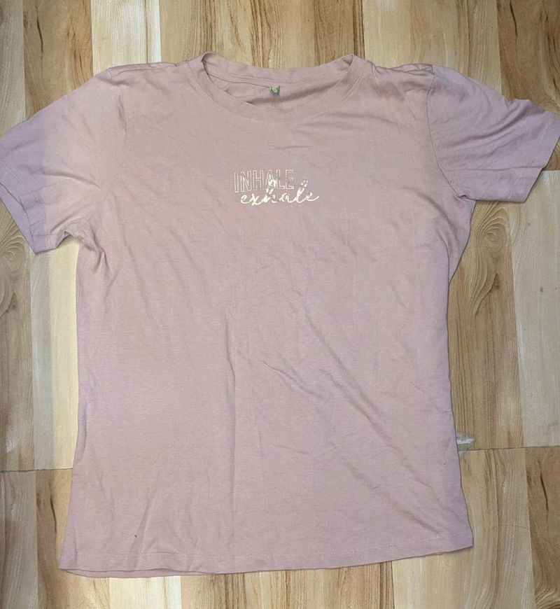 Dusty Rose &#34;Inhale Exhale&#34; T-shirt
