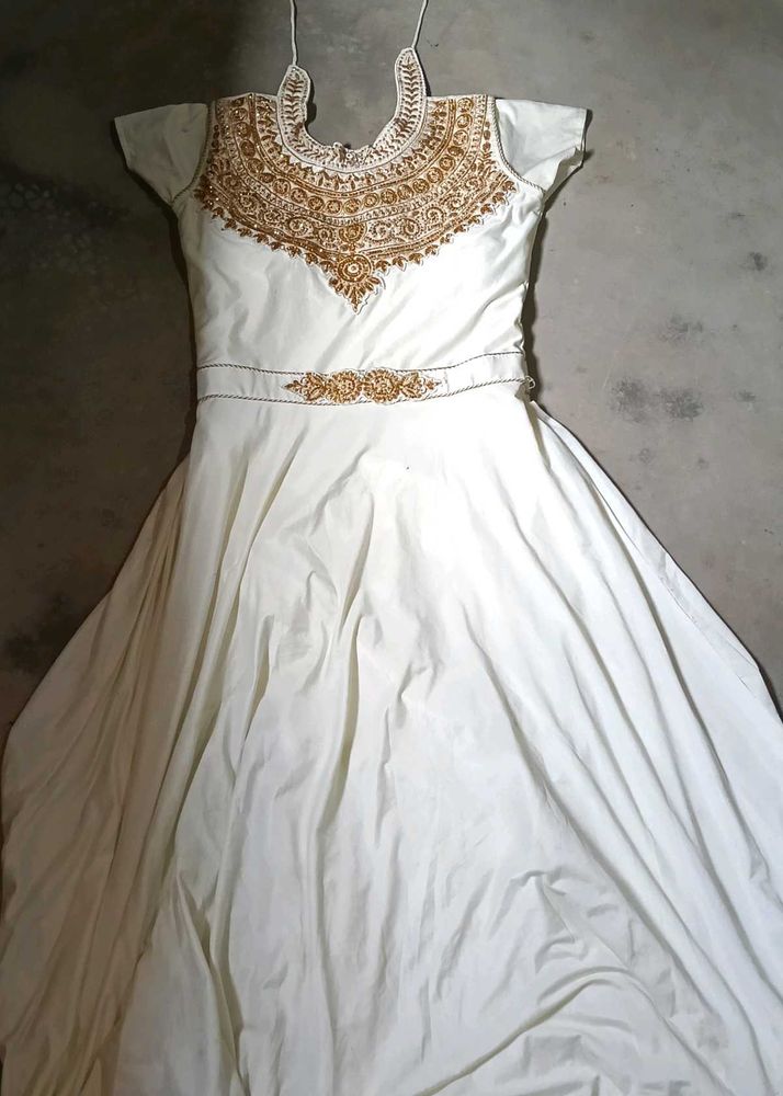 Elegant White Ethnic Gown