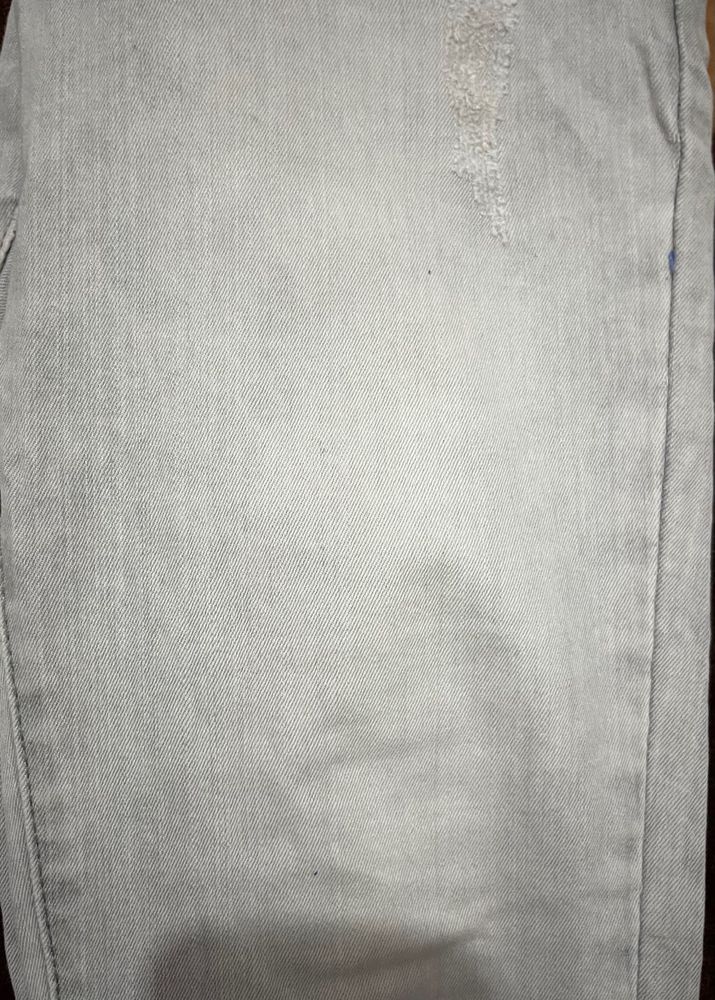 Ripped Grey Denim Jeans