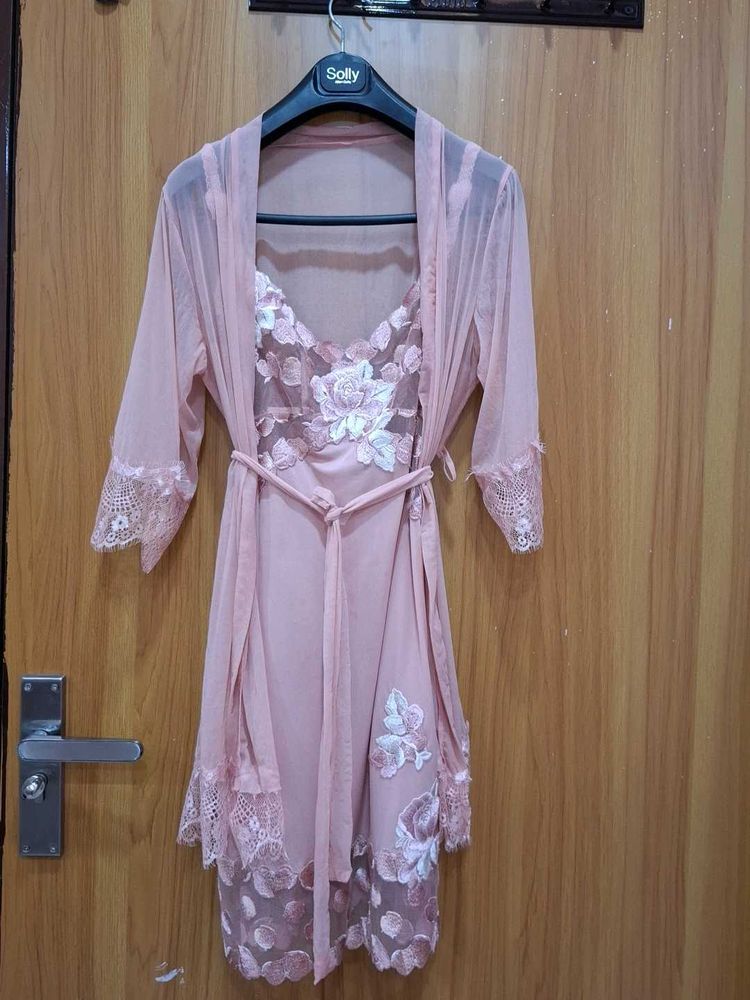 Pink Nightsuit with Robe