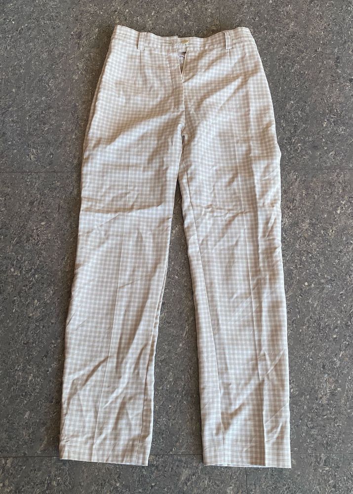Checked button pants