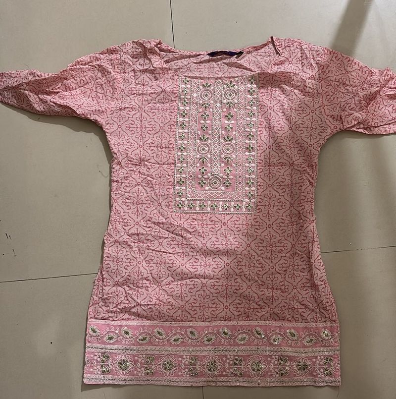 Pink Printed Kurta
