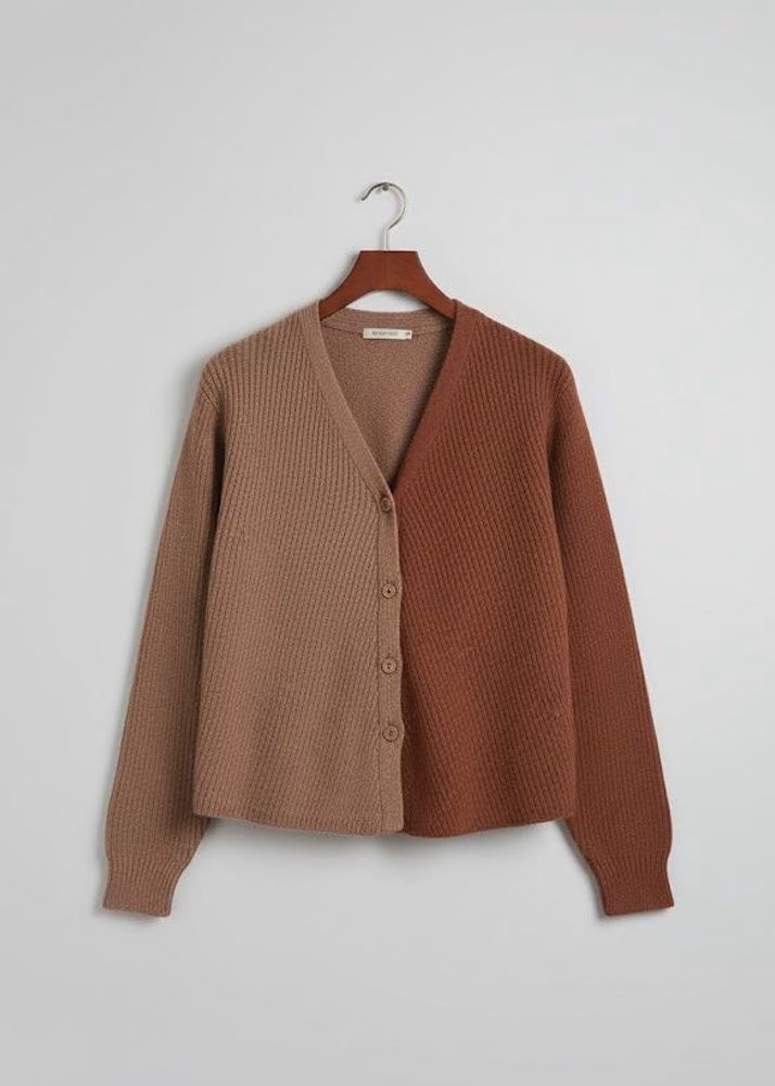 Two-Tone Knit Cardigan