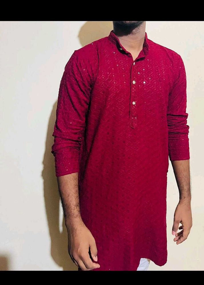 Maroon Embroidered Kurta New Wdt Tag