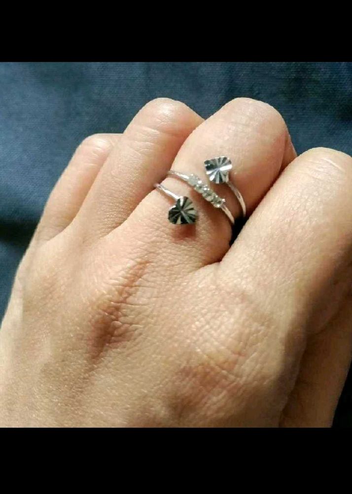 Heart &amp; Clover Silver Ring