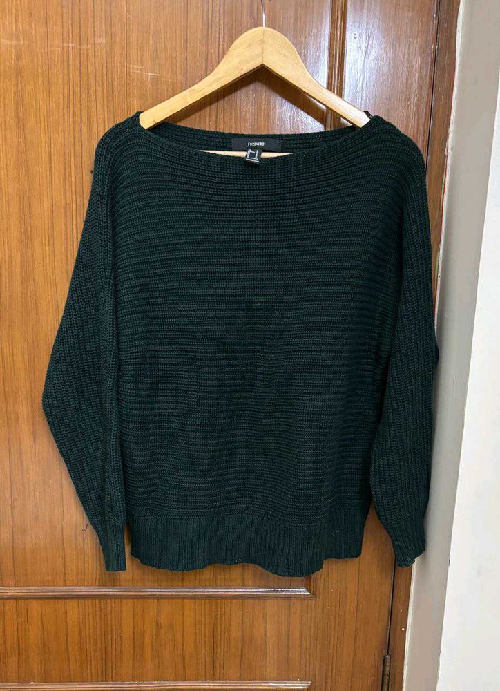 Forever 21 Dark Green Knit Sweater