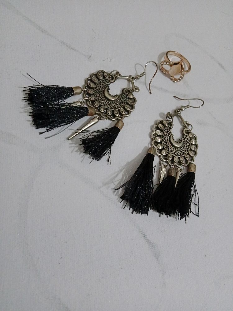Earnings And Finger Ring Combo