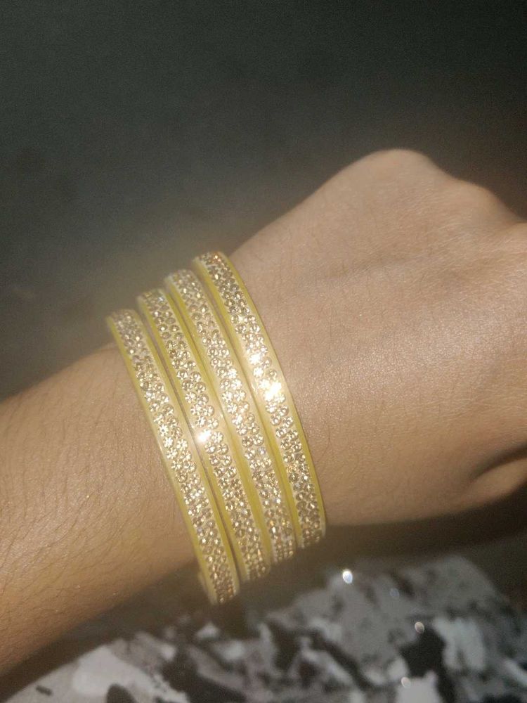 Bangles with gold accents