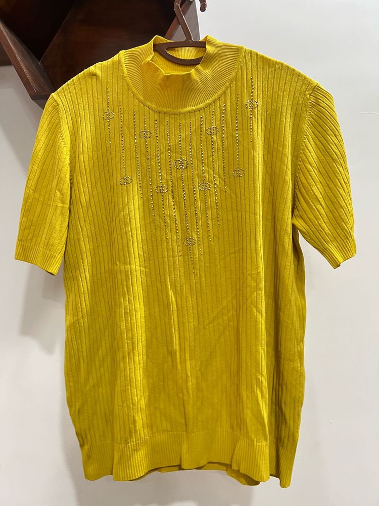 Yellow Embellished Top