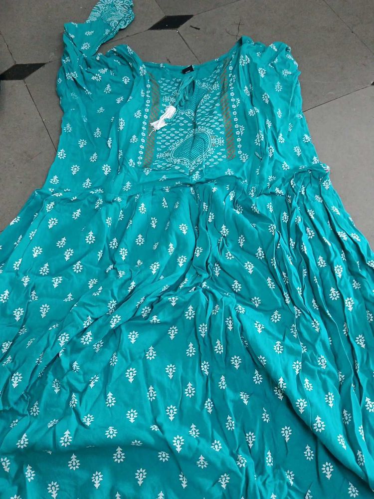 Teal Bohemian Print Dress