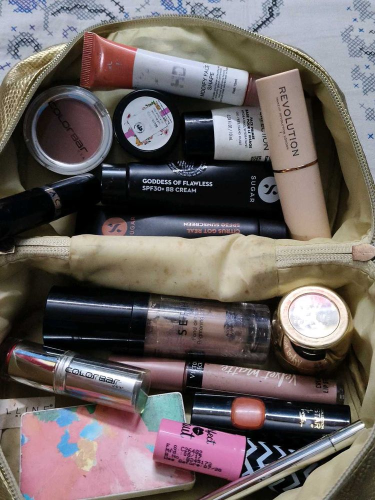 Makeup Bag with Assorted Cosmetics