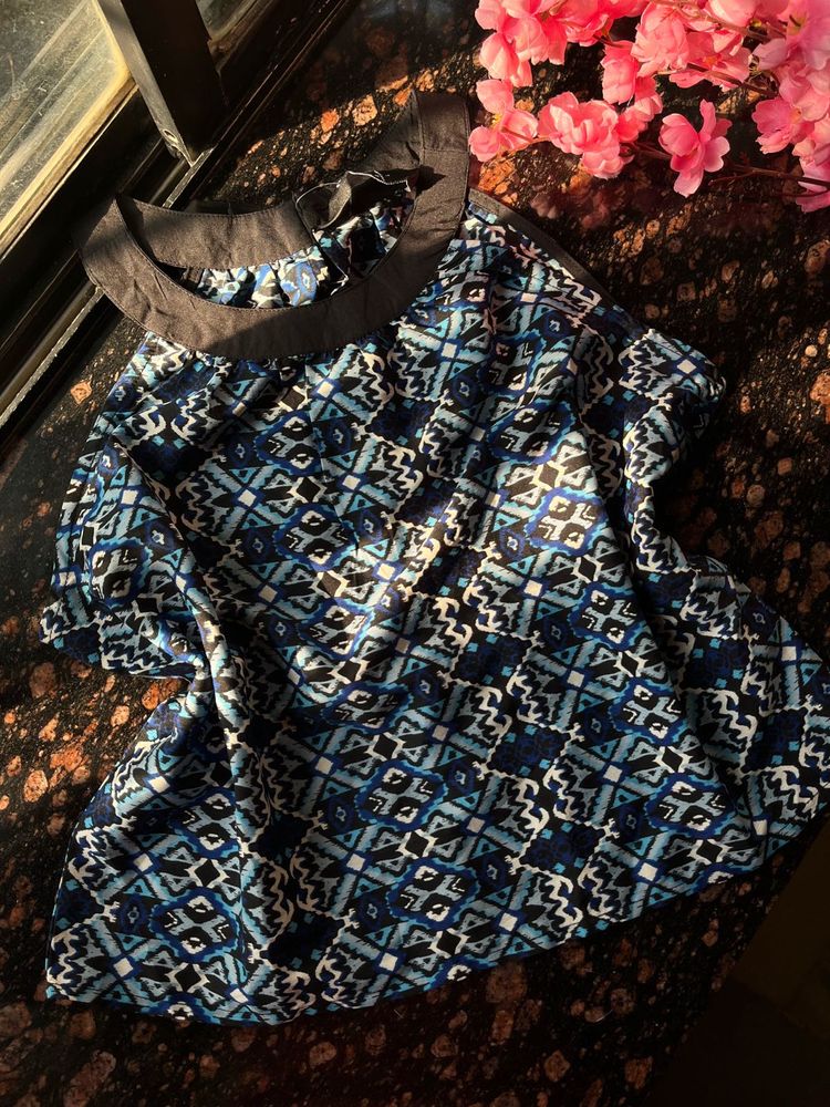 Blue halter neck top