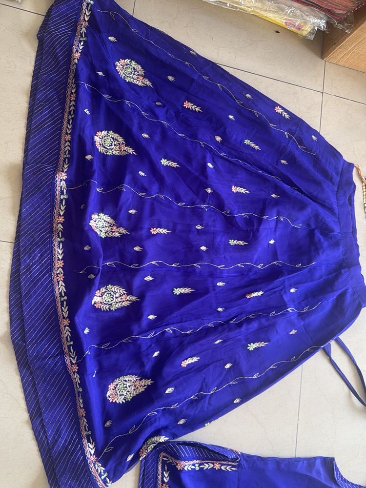 Blue Embroidered Lehenga Choli best For Navratri