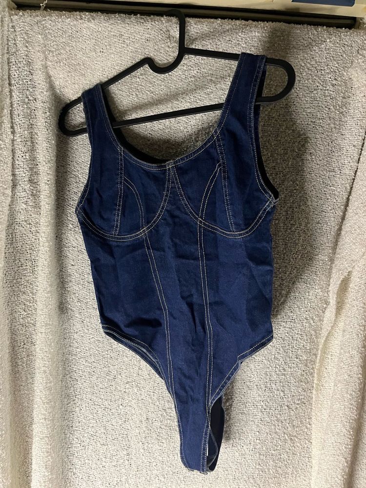 Denim Bodysuit Top