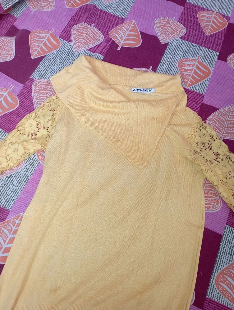 YELLOW WOOLEN TOP 🎉