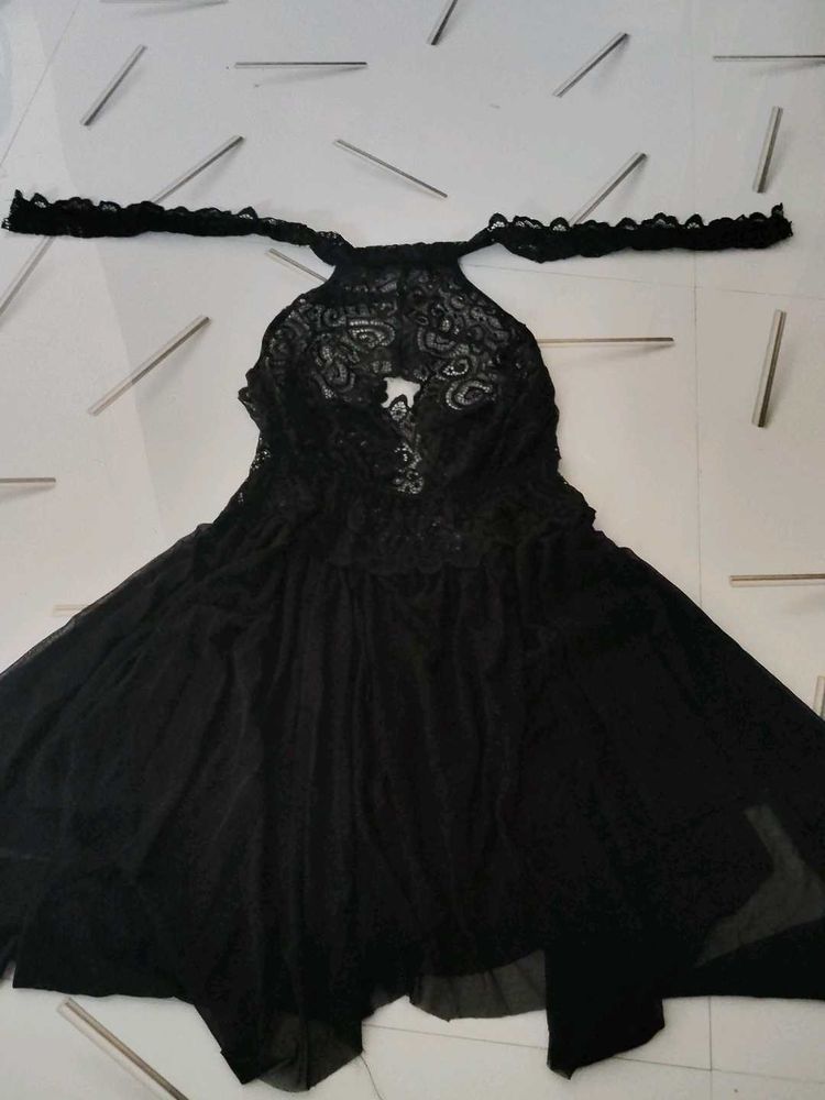 Black Lace Halter Lingerie