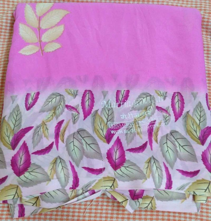 Pink Floral Saree