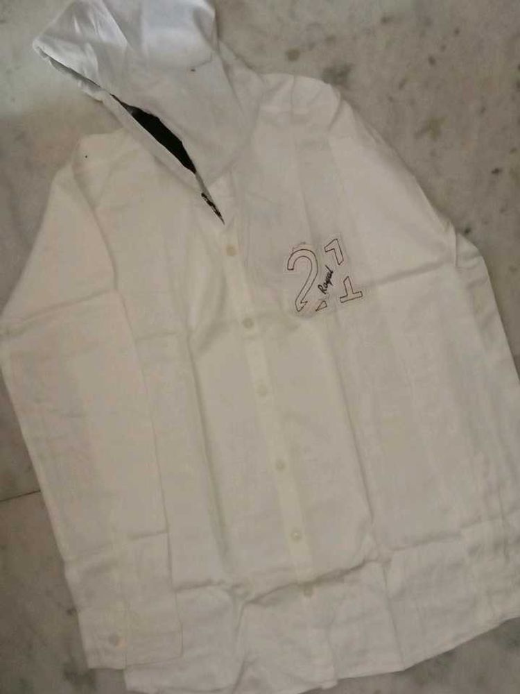 White Hooded Shirt