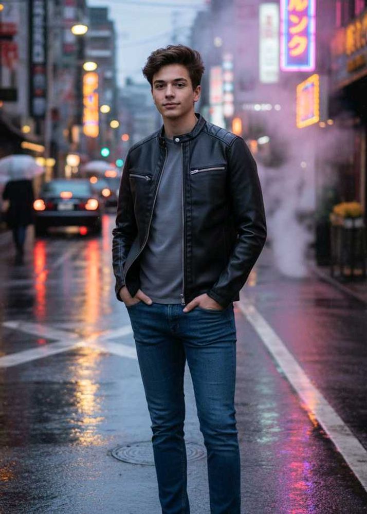 Stylish Moto Black Leather Jacket