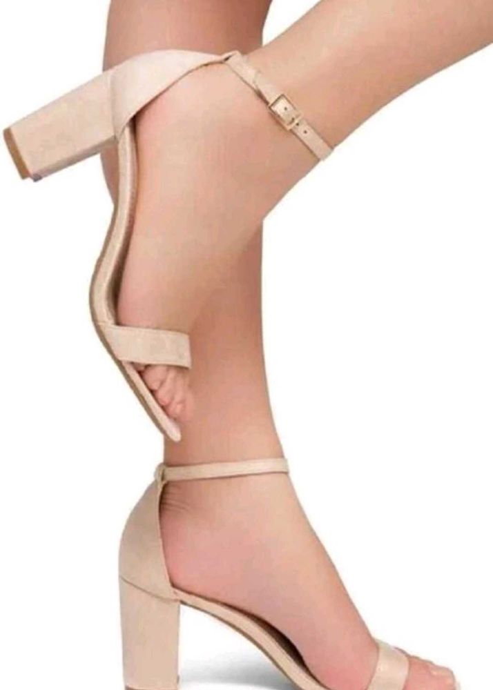 Nude Ankle Strap Heels