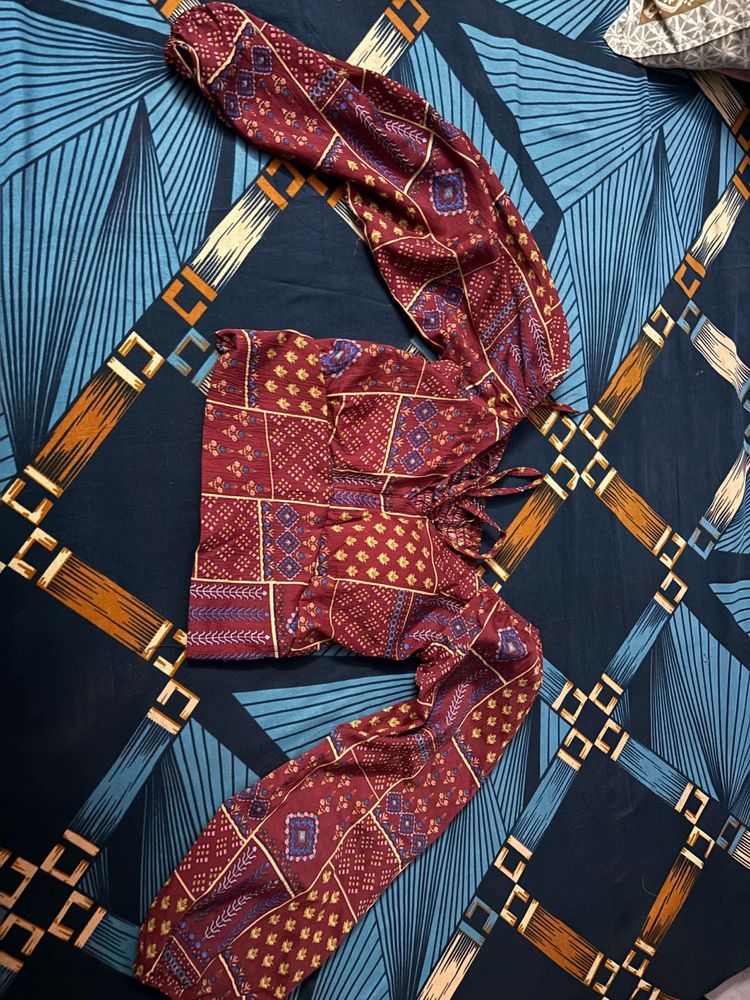 Jaipuri Print Crop Top