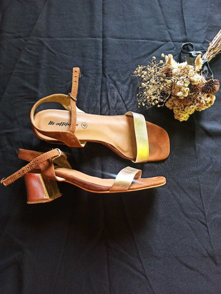Brown Block Heel