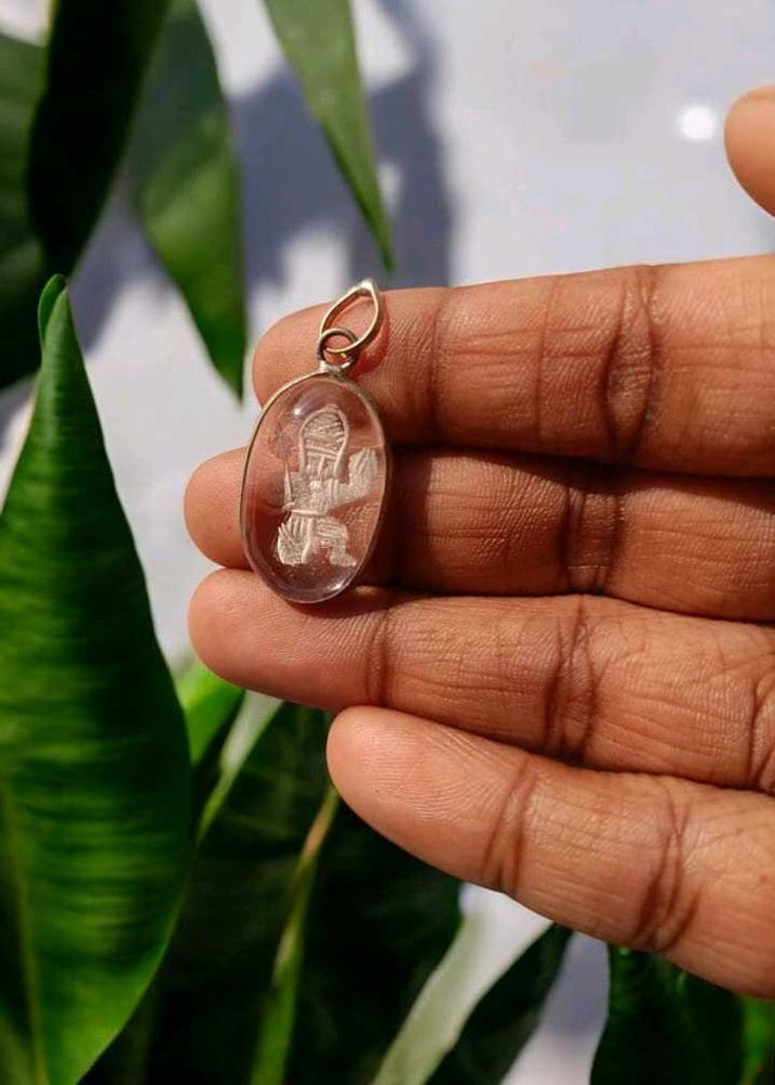 Price Drop⬇️Clear Quartz Hanumaji Crystal Pendant