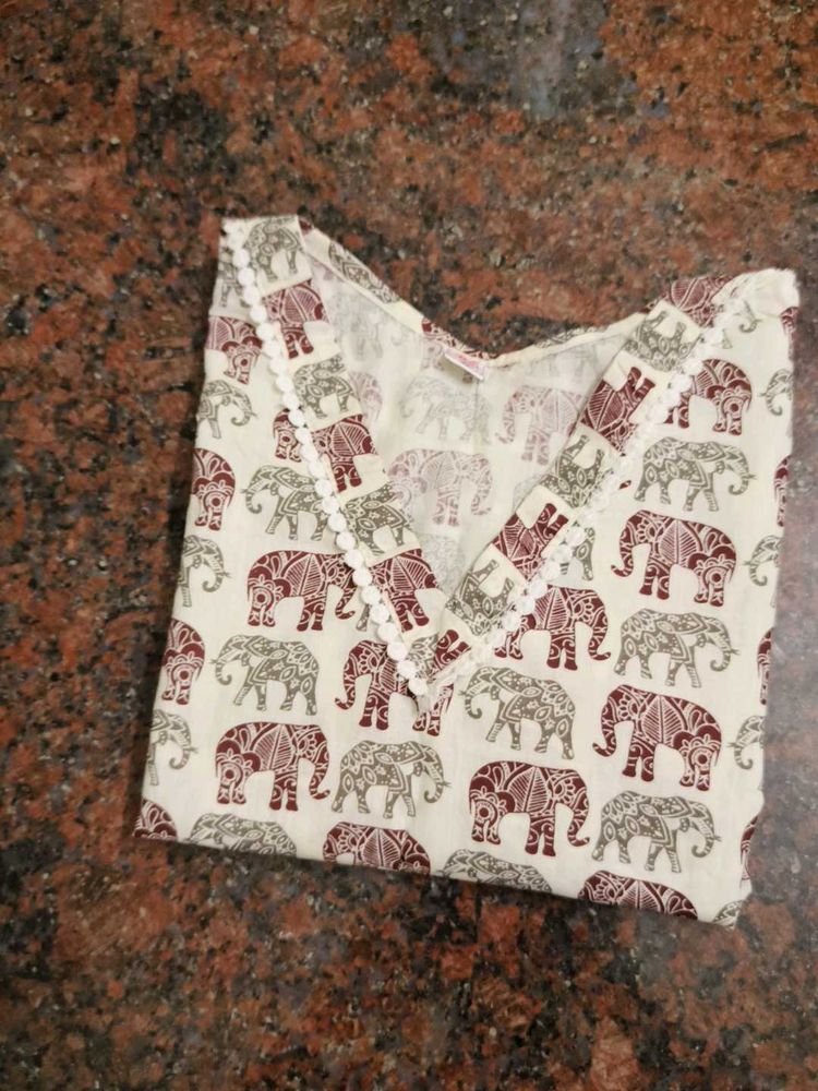 Elephant Print Top