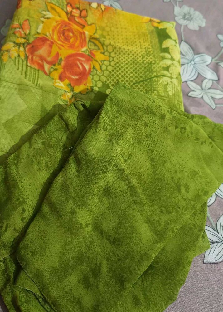 Parrot Green Saree