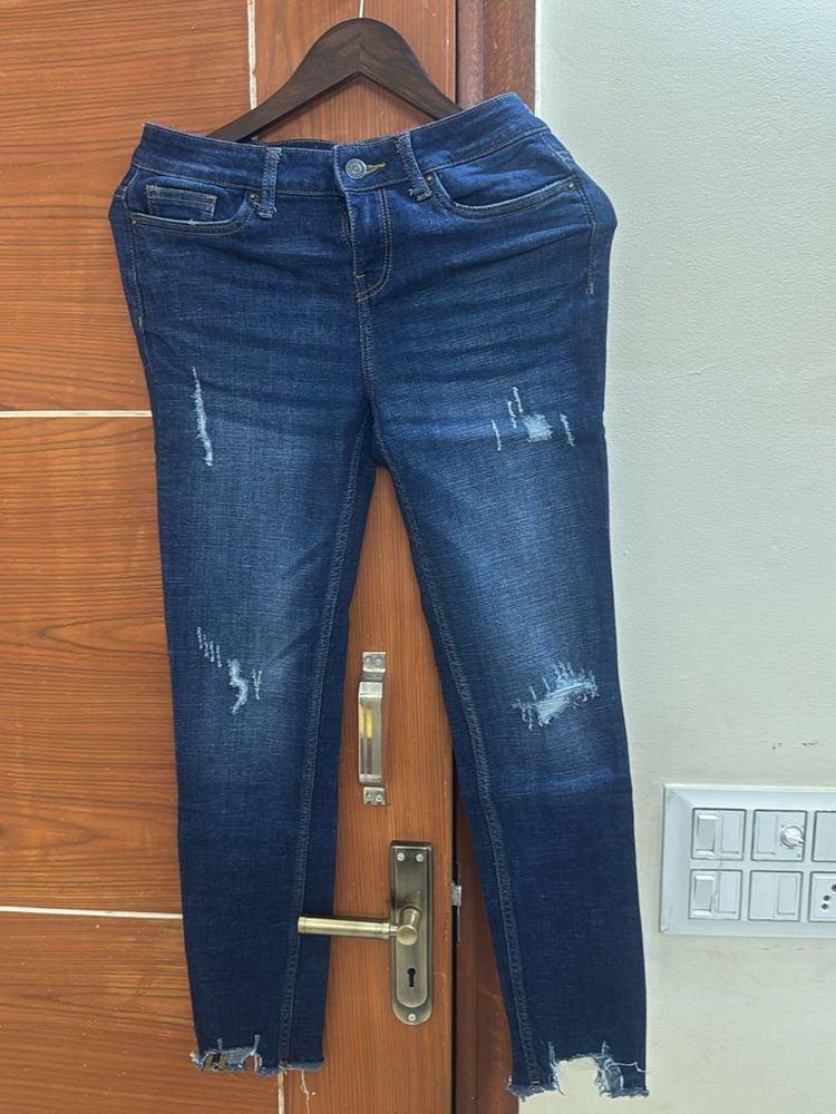 Veromoda Distressed Dark Wash Jeans