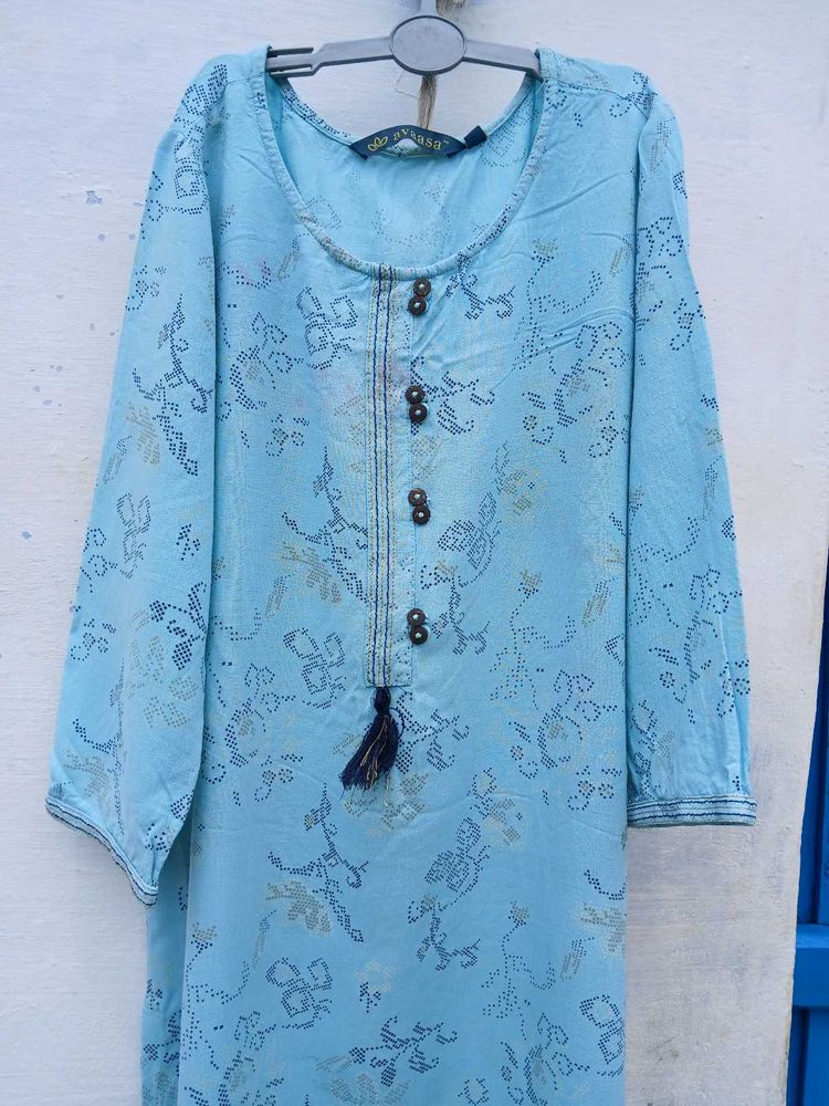 Avaasa Blue Printed Kurthi💙 Only ₹99 [XS 82cm]