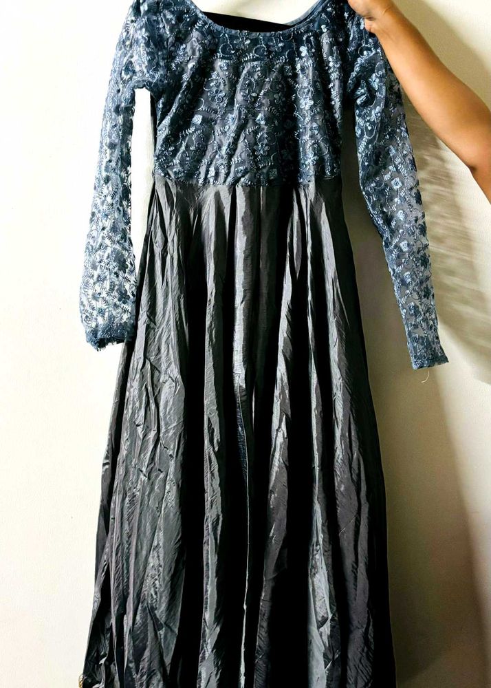Elegant Blue Sequin Maxi Dress