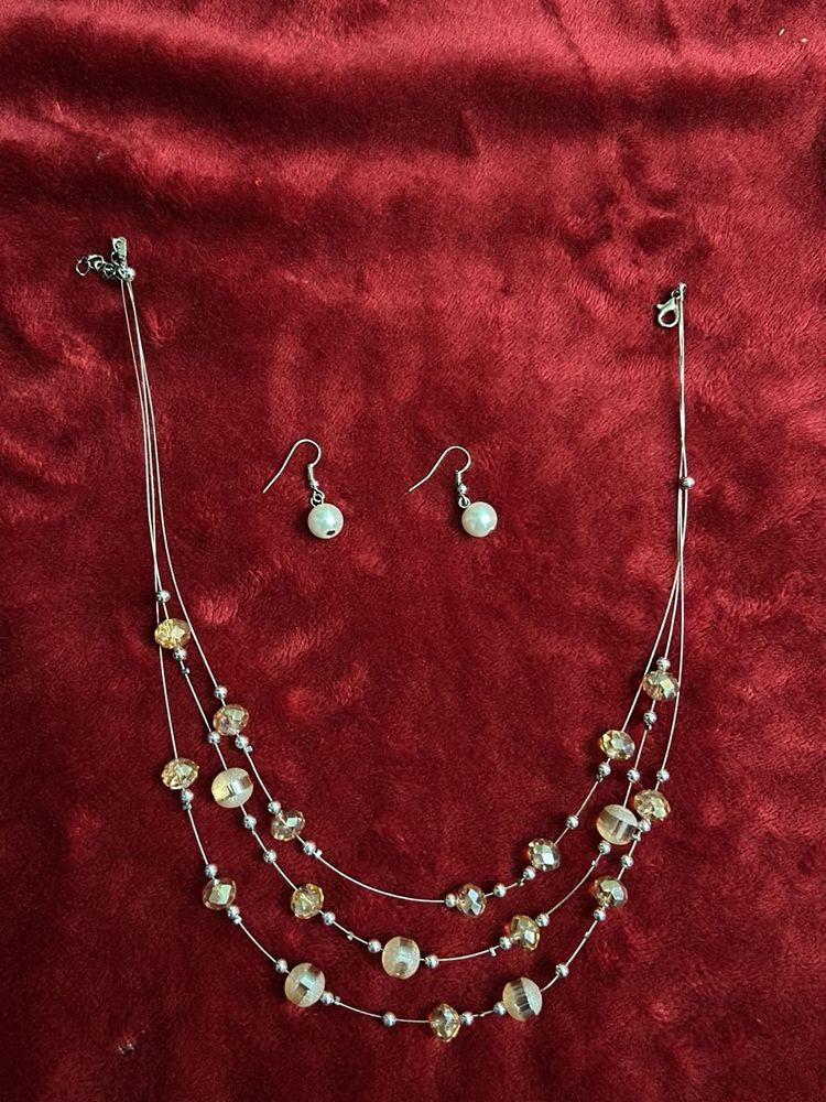 Beaded Necklace &amp; Earring Set