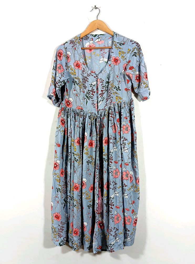 Pastel Blue Floral Kurti (Women)