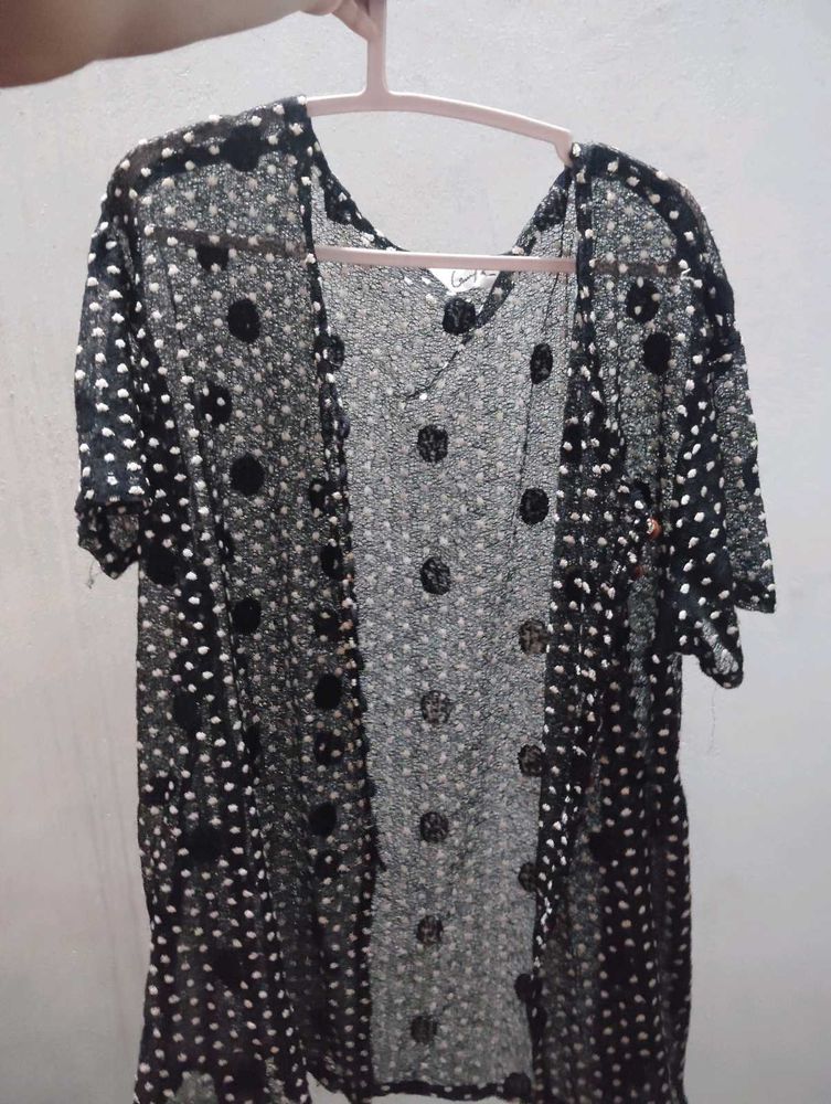 Polka Dot Sheer Cardigan