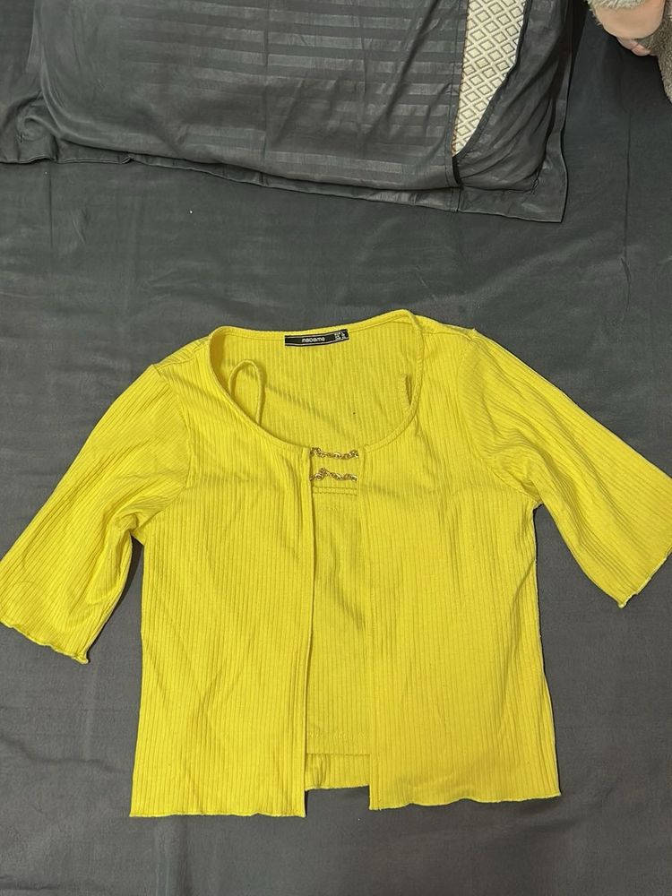 Yellow Ribbed Top