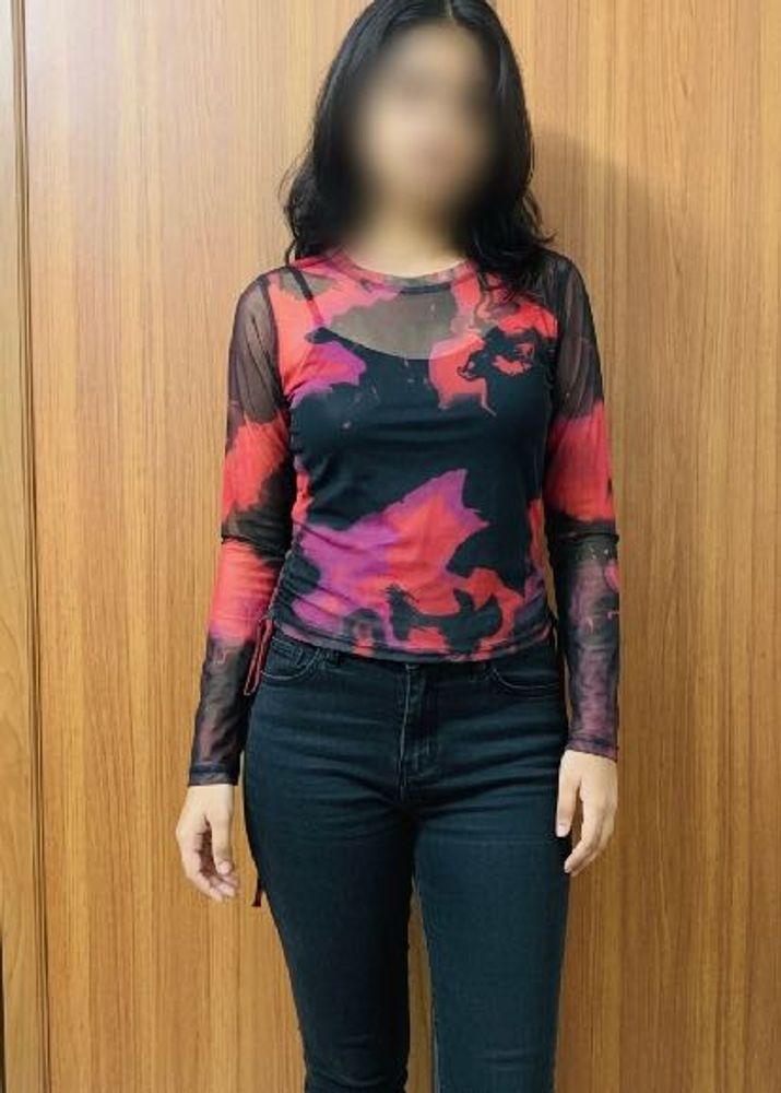 Abstract Print Mesh Top