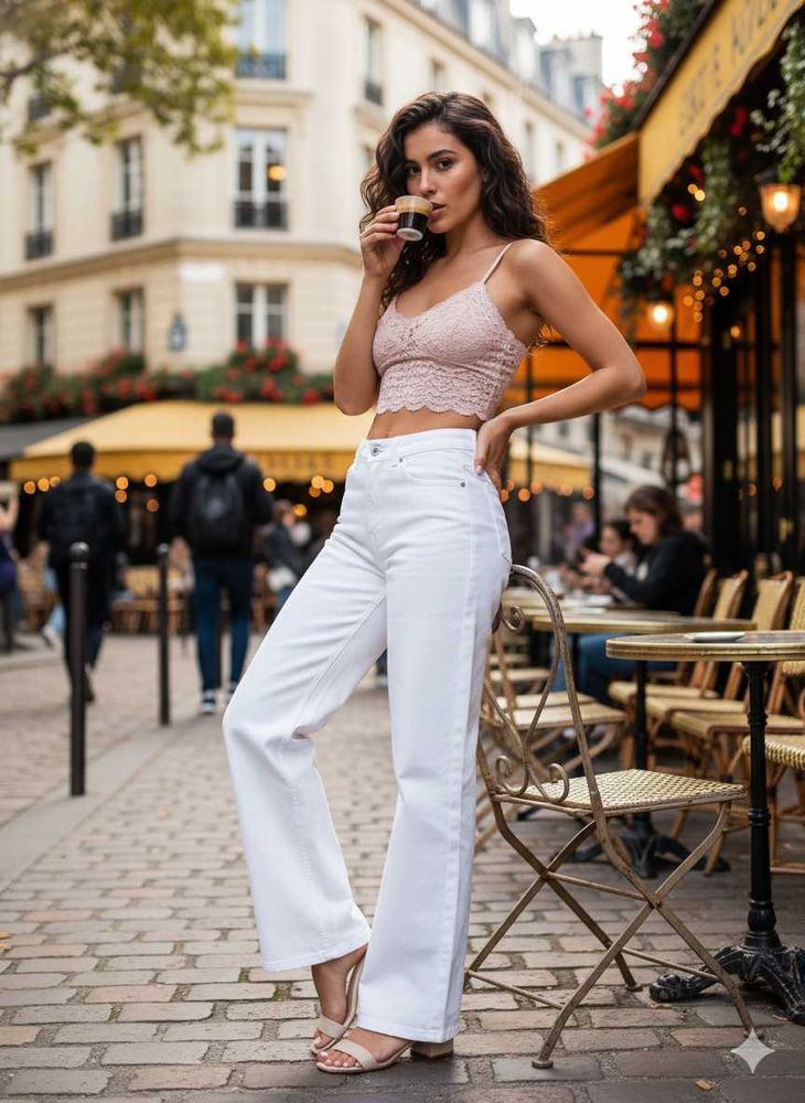 🤑M@28 Size-26 White Flare Jeans