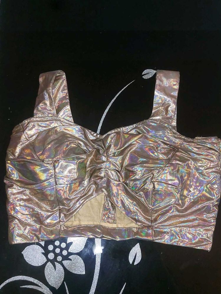 Shiny Party Blouse And ReadyMade saree 🥻