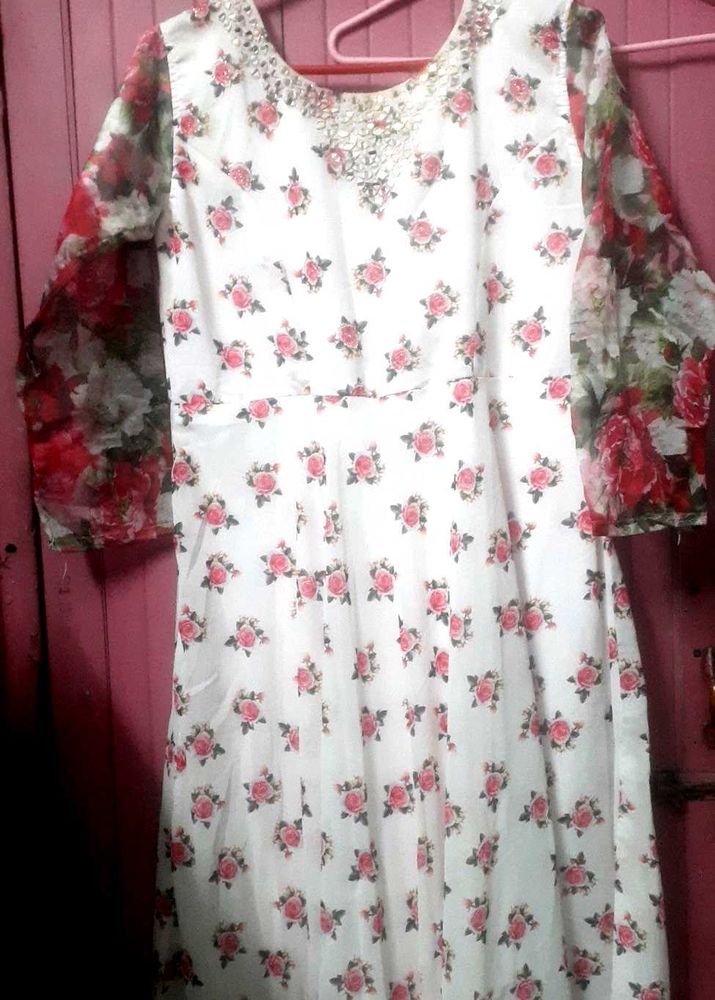 Floral Printed Long Gown