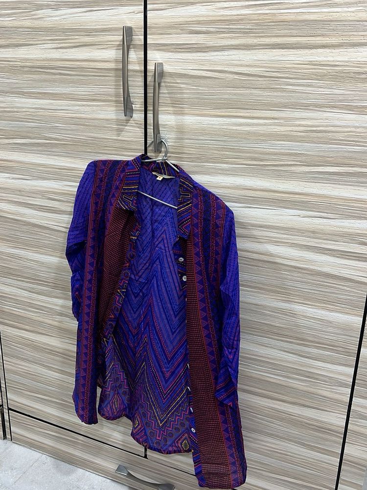 Bohemian Style Purple Blouse