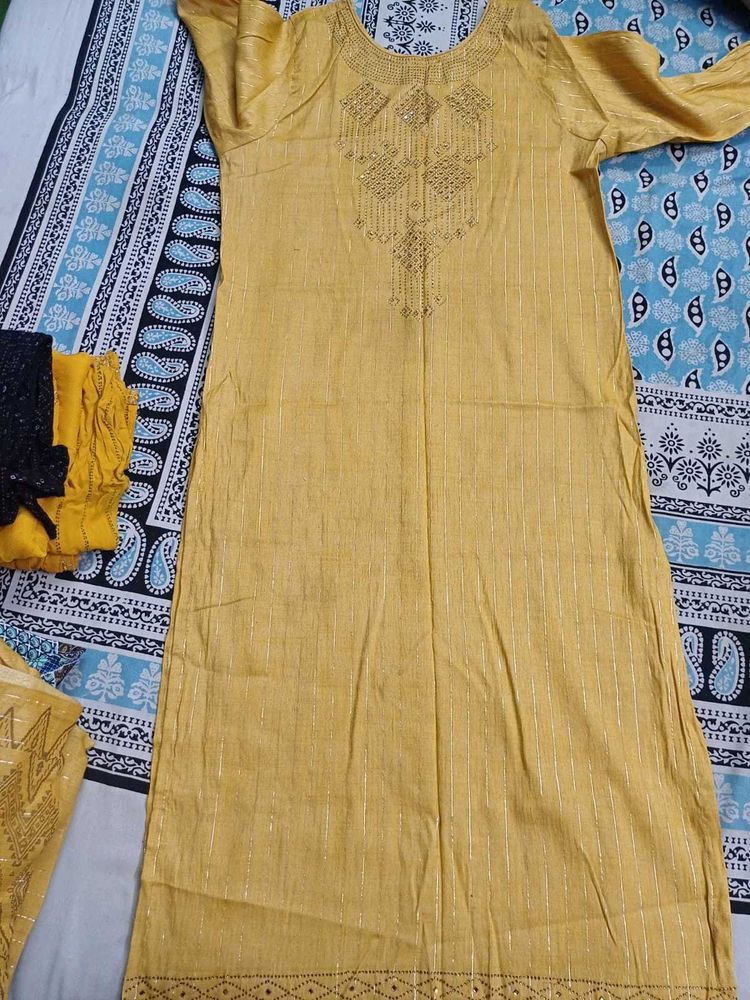 Golden Palazo Suit