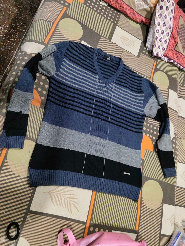 Striped V-Neck Sweater