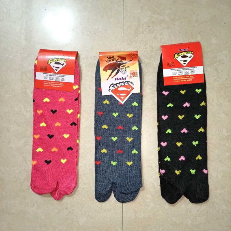 Socks Combo Of 3 - Black, Pink, Grey