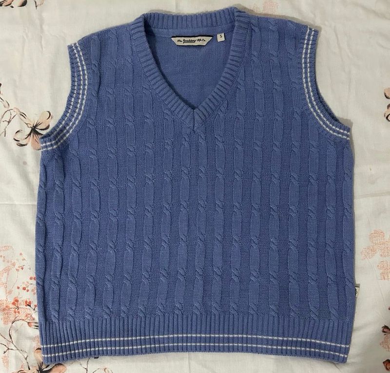 Blue Knitted Sweater Vest