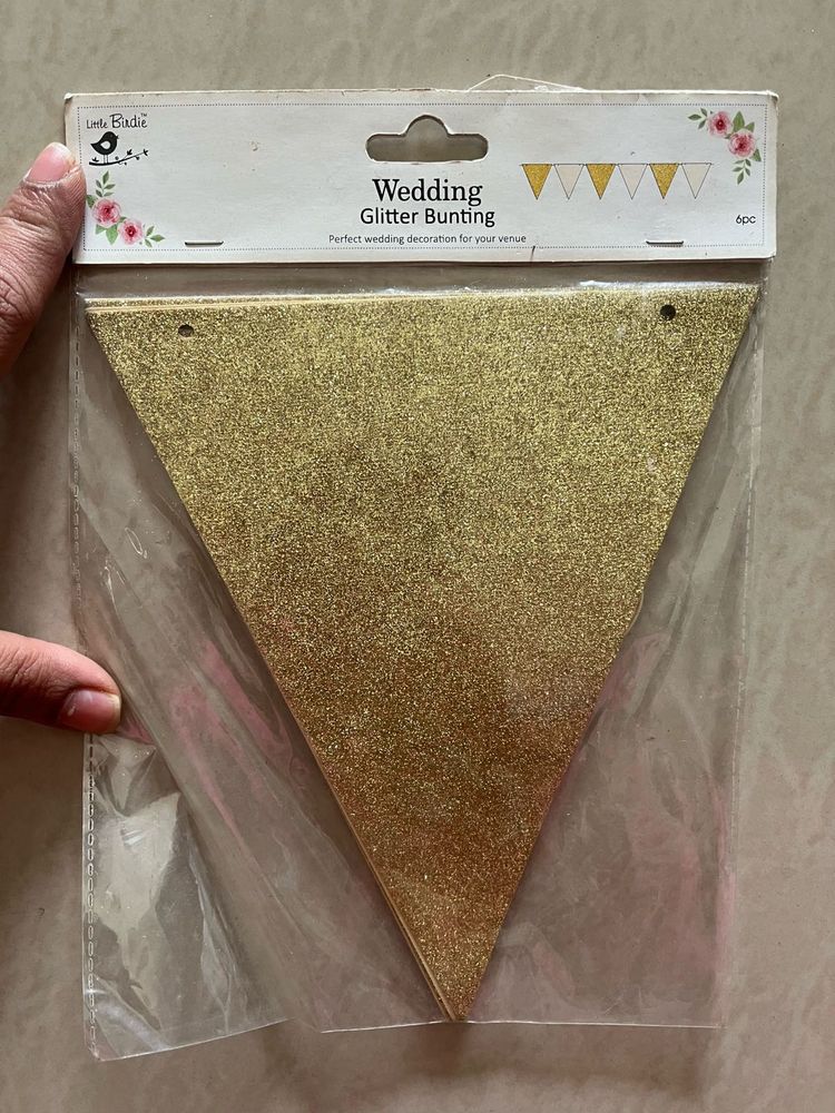 Golden Glitter Party Banners