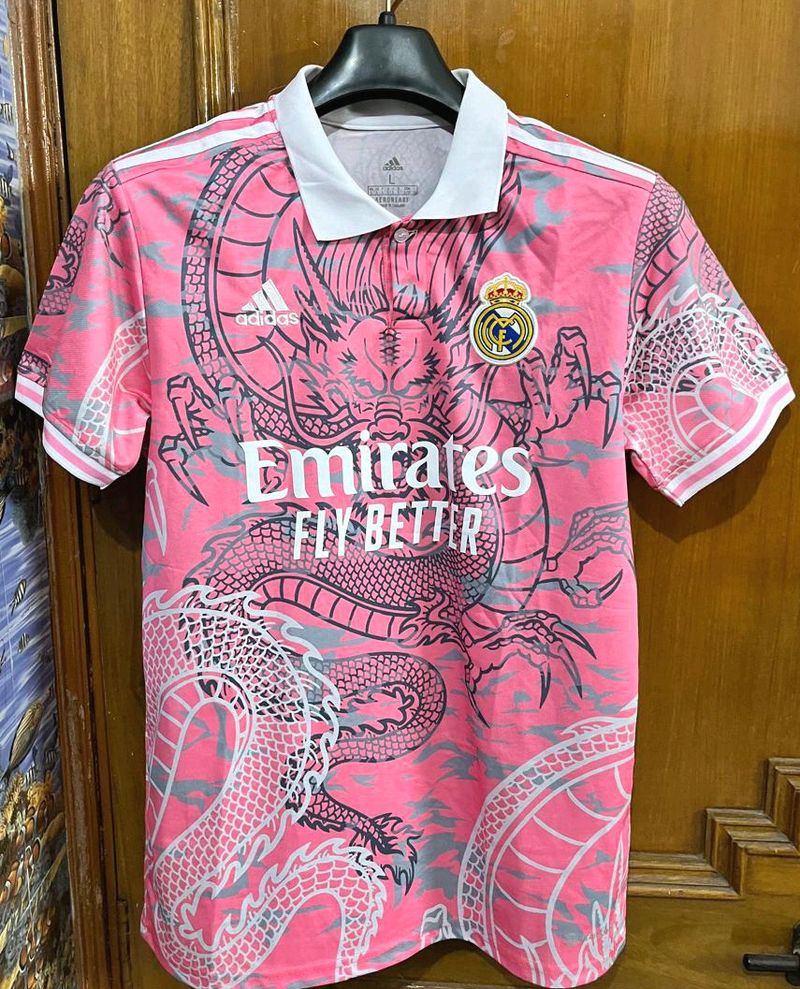 ADIDAS REAL MADRID PINK DRAGON JERSEY SIZE L