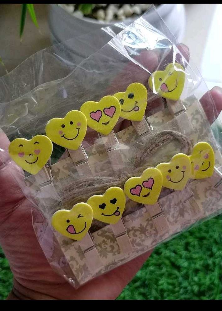 Heart Emoji Pegs pack of 10