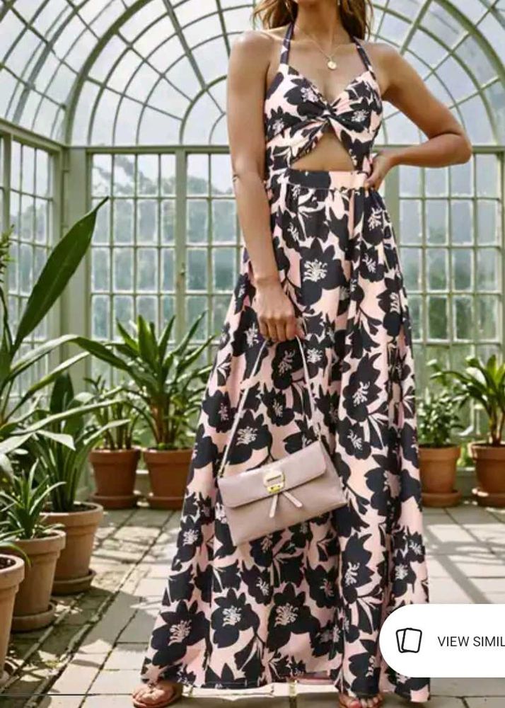Floral Cutout Maxi Dress