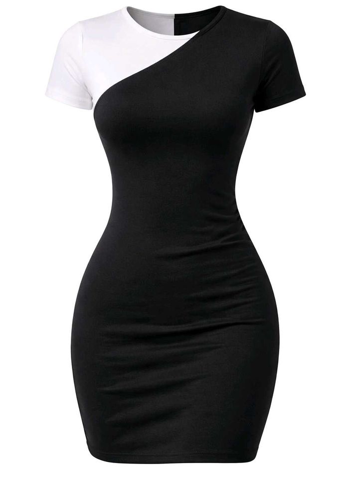 Two-Tone Bodycon Mini Dress